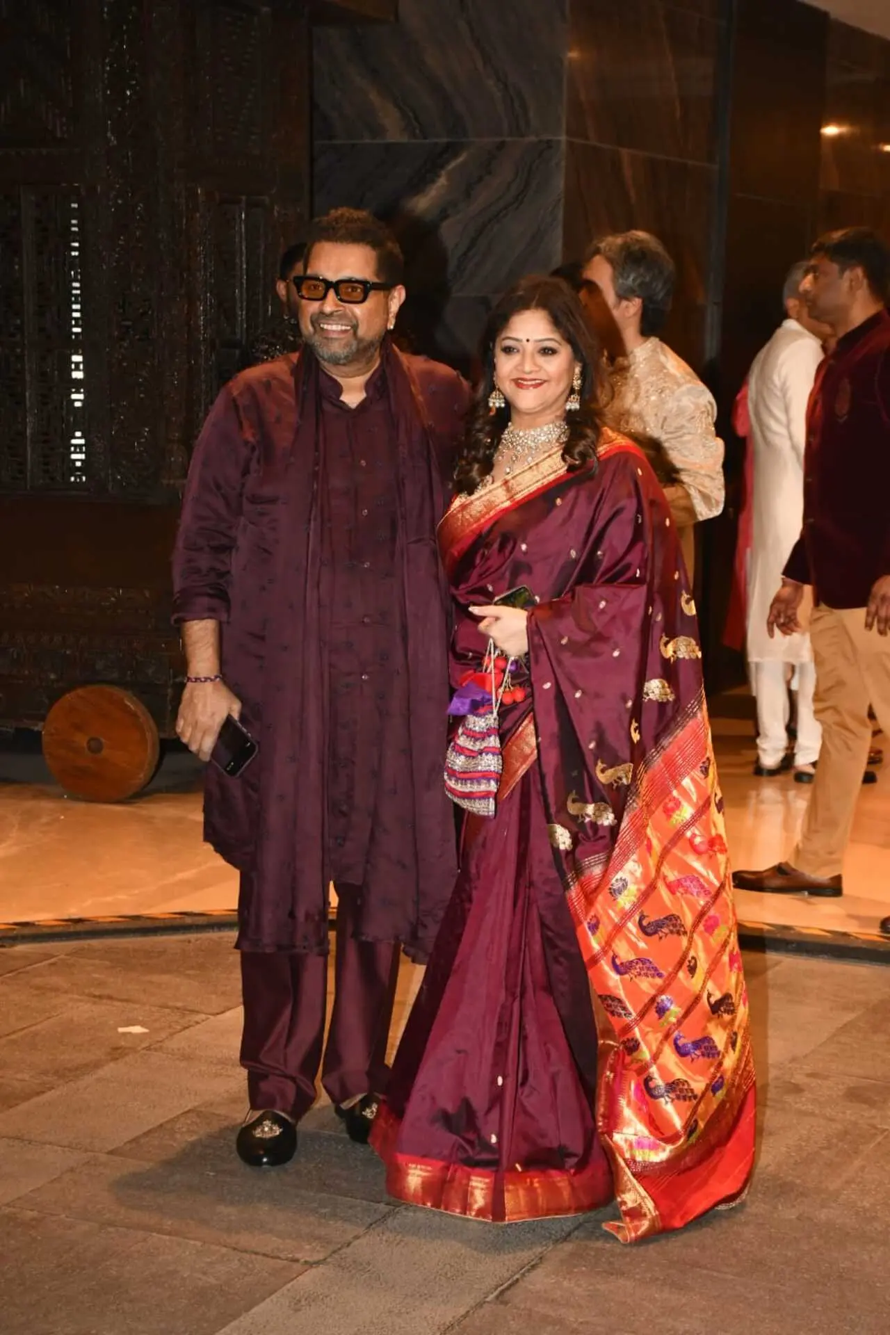 Shankar Mahadevan also arrived with wife Sangeeta Mahadevan in matching outfits.